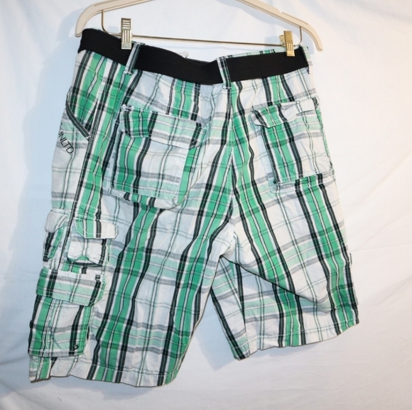 Ecko UnlimitedEcko unlimited men's white, green, plaid Madras - Picture 7 of 9